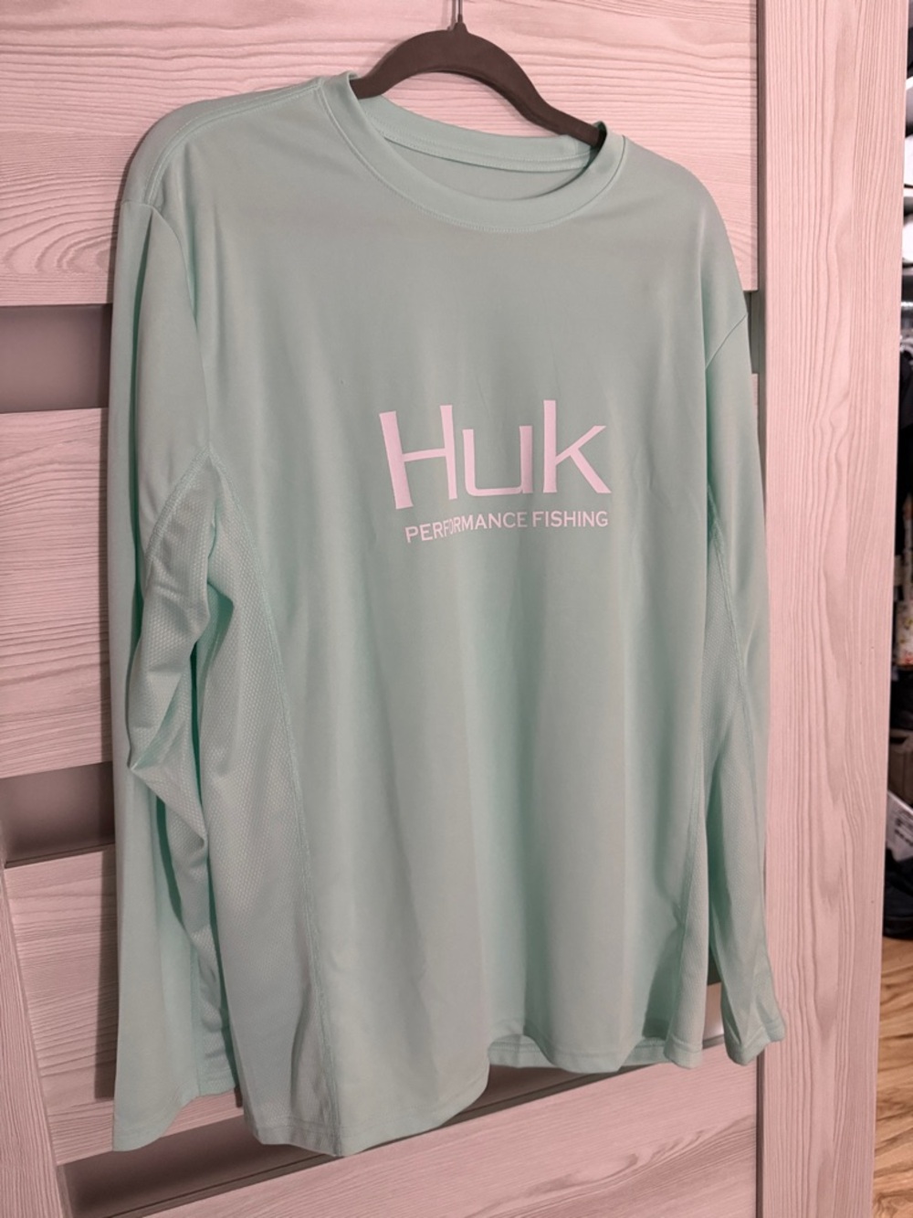 Huk Long Sleeve Fishing Shirt - Mint Green with White Logo